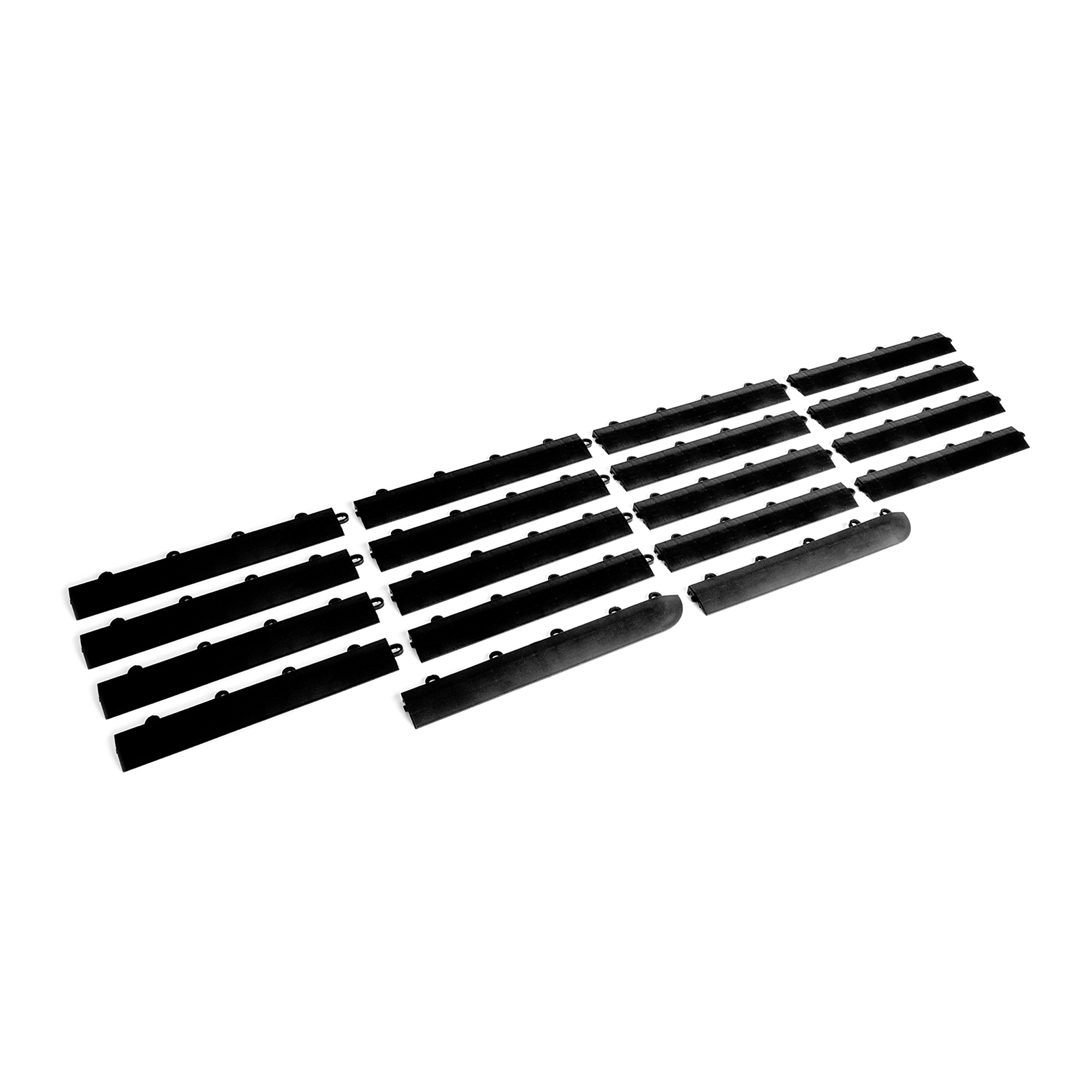 RaceDeck Garage Floor Edge Trim Kit — 12in. x 1.75in., 20 Male Edges, 2 Male Corner Edges, Model# E175BLAKM22KIT